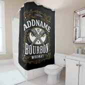バーボンパーソナライズされたヴィンテージガンウイスキーラベル シャワーカーテン (インサイチュ)