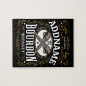 バーボンパーソナライズされたヴィンテージガンウイスキーラベル ジグソーパズル (横)