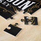 バーボンパーソナライズされたヴィンテージガンウイスキーラベル ジグソーパズル (側面)