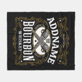 バーボンパーソナライズされたヴィンテージガンウイスキーラベル フリースブランケット (正面(横))