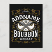 バーボンパーソナライズされたヴィンテージガンウイスキーラベル ポストカード (正面)