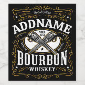 バーボンパーソナライズされたヴィンテージガンウイスキーラベル ワインラベル (シングルラベル)