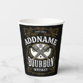 バーボンパーソナライズされたヴィンテージガンウイスキーラベル 紙コップ (正面)
