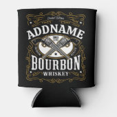 バーボンパーソナライズされたヴィンテージガンウイスキーラベル 缶クーラー (正面)