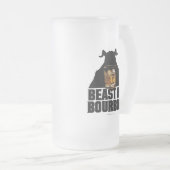 バーボンフロステッドグラスビアマグの獣 フロストグラスビールジョッキ (正面右)