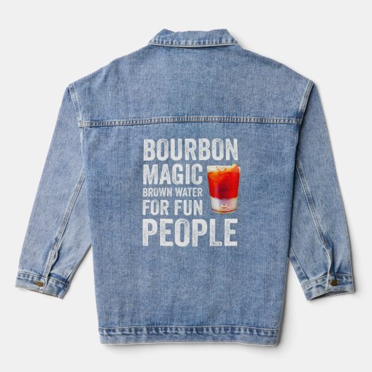 バーボン定義魔法ブラウンウォーター用おもしろいPeopl デニムジャケット (裏面)
