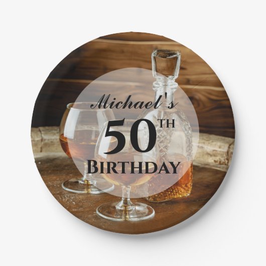 バーボン素朴ウイスキー誕生日パーティー ペーパープレート (正面)