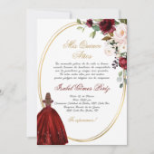 バーボン色のキンセアニエラのシルエット 招待状 (正面)