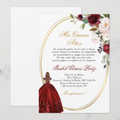 バーボン色のキンセアニエラのシルエット 招待状 (正面/裏面)