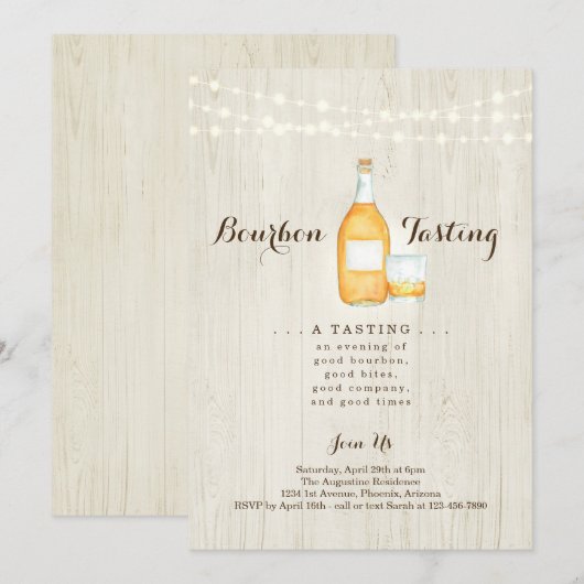 バーボン試飲パーティー招待状 招待状 (正面/裏面)