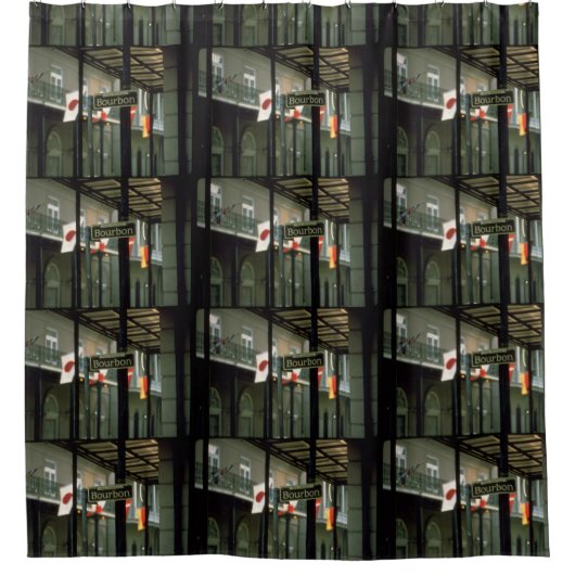 バーボン通りサインインニューオーリンズ シャワーカーテン (正面)