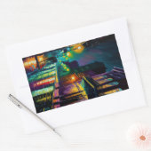 バーボン通りニューオーリンズラップトップ/冷蔵庫 長方形シール (封筒)