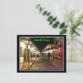 バーボン通りマルディグラスニューオーリンズLAポストカー ポストカード (スタンド正面)