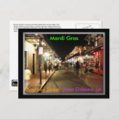 バーボン通りマルディグラスニューオーリンズLAポストカー ポストカード (正面/裏面)