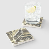 バーボン通り、ニューオーリンズ、ヴィンテージスタイル ストーンコースター (横)