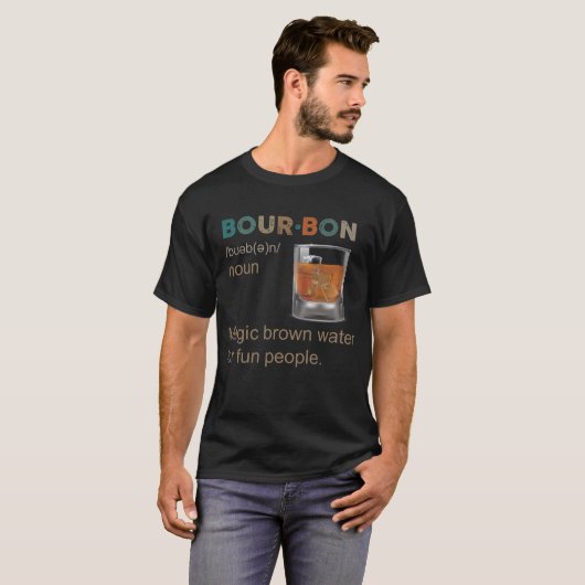 バーボン魔法ブラウンウォーターforおもしろい tシャツ (正面フル)