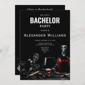 バーボン&シガーケンタッキーウイスキーバチュラーパーティ 招待状 (正面/裏面)