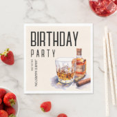 バーボン&シガーバースデーパーティー スタンダードランチョンナプキン (インサイチュ)