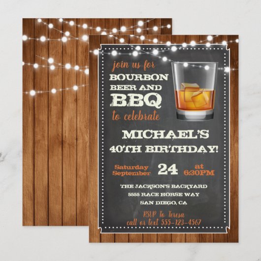 バーボン ビール＆BBQ パーティーのご案内 招待状 (正面/裏面)