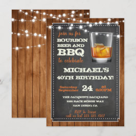バーボン ビール & BBQ パーティーの招待状 招待状
