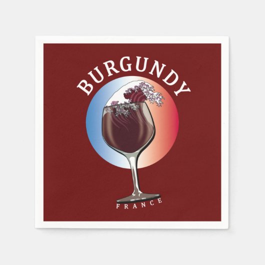 バーボン フランス ワイン スタンダードカクテルナプキン (正面)
