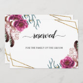 バーボン ブルーム ウェディング 予約席 案内表示 招待状 (正面/裏面)