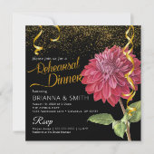 バーボン ポピー リハーサル ディナー カリグラフィー 招待状 (正面)