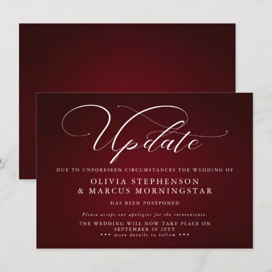 バーボン - 現代の延期イベントのお知らせ 招待状 (正面/裏面)