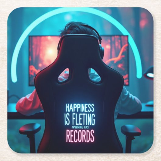 バーマット：勝利は記録あり スクエアペーパーコースター (正面)