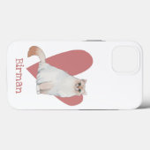 バーマンキャットウォーターカラー子猫ピンクハート Case-Mate iPhoneケース (裏面 (横))