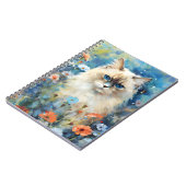 バーマンキャットカラフル水彩画 ノートブック (左側)