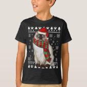 バーマンキャットサンタハットクリスマス醜いクリスマス Tシャツ (正面)