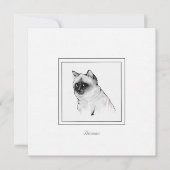 バーマンキャットフラットノートカードのチョークスケッチ ノートカード (正面)