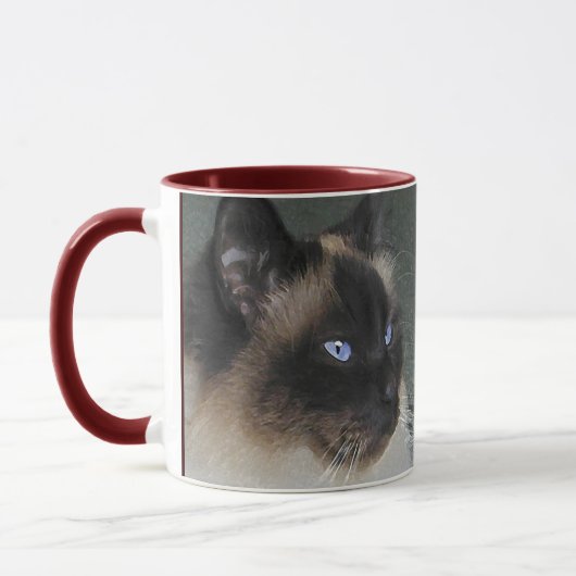 バーマンラグドール猫と子猫引用文 マグカップ (左)