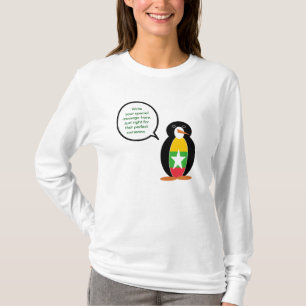バーマ ミャンマー おしゃべり ミス ペンギン パーソナライズ Tシャツ