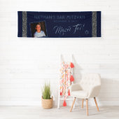 バーミツバシルバーブルーウェルカムマゼルTOVラージ 横断幕 (インサイチュ)