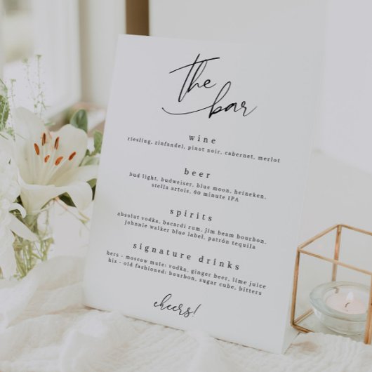 バーミニマル飲み物看板 台座サイン