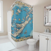 バーミューダ諸島のヴィンテージの古い地図 シャワーカーテン (インサイチュ)
