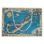 バーミューダ諸島のヴィンテージの古い地図 ラージペーパーバッグ (裏面)