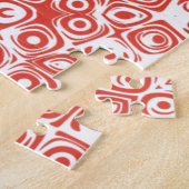 バーミリオンマンダラレッド万華鏡のように千変万化するパターンデザイン ジグソーパズル (側面)