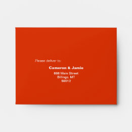 バーミリオンレッドラブタイポグラフィパターンウェディングRSVP 封筒