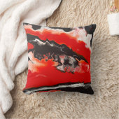 バーミリオンレッド抽象芸術装飾用クッションホームデコール クッション (ブランケット)