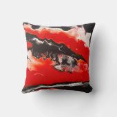 バーミリオンレッド抽象芸術装飾用クッションホームデコール クッション (裏面)