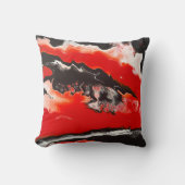 バーミリオンレッド抽象芸術装飾用クッションホームデコール クッション (正面)