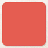 バーミリオンレッド秋秋シーズン無地のカラー スクエアペーパーコースター (正面)