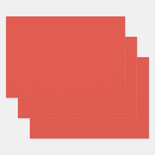 バーミリオンレッド秋秋シーズン無地のカラー ラッピングペーパーシート (セット)