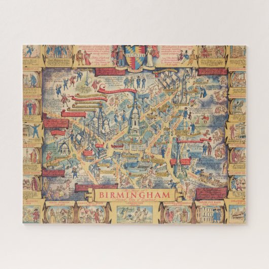 バーミンガムのハート、イングランド·マップ ジグソーパズル (横)