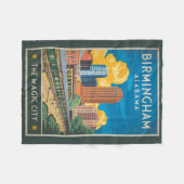 バーミンガムアラバマトラベルアートヴィンテージ フリースブランケット (正面(横))