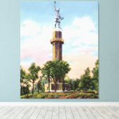 バーミンガムアラバマバルカンオンレッドマウンテン キャンバスプリント (インサイチュ (ウッドフロア))