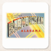 バーミンガムアラバマALオールドヴィンテージ旅行記念品 スクエアペーパーコースター (正面)
